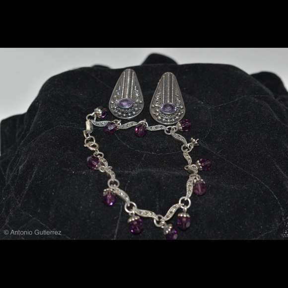 Silver earrings and the bracelet - Picture 6 of 6